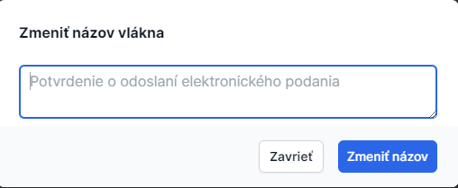 Dialóg premenovania vlákna