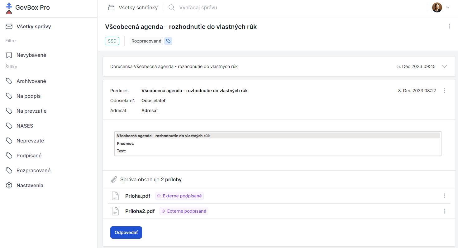 Zobrazenie vlákna