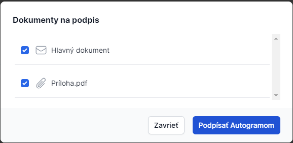 Podpísané dokumenty